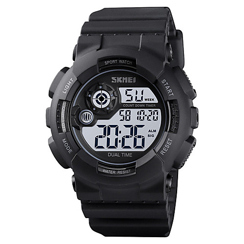 

SKMEI Men's Sport Watch Digital Modern Style Stylish Silicone Black / Blue / Green 50 m Calendar / date / day Chronograph Alarm Clock Digital Outdoor Army - Green Blue Black One Year Battery Life