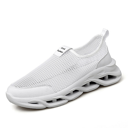 

Men's Fall Daily Outdoor Trainers / Athletic Shoes Running Shoes / Walking Shoes Mesh Breathable Non-slipping Shock Absorbing White / Black