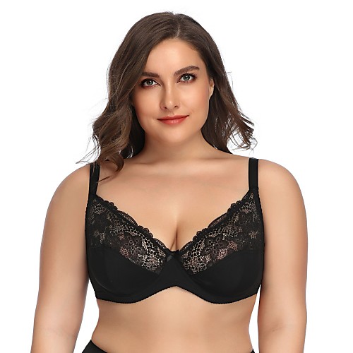 

Women's Lace Bras Underwire Bra Full Coverage Bra White Black Beige