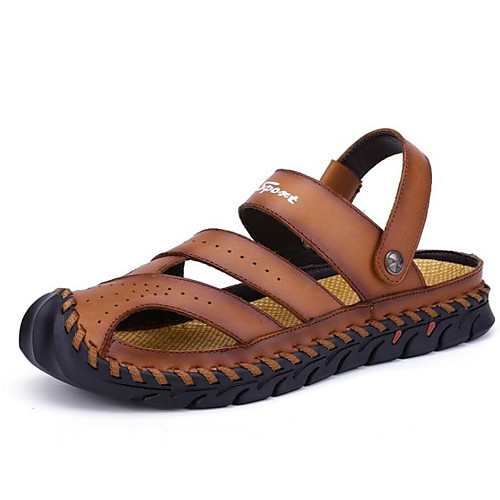 

Men's Summer Outdoor Sandals PU Non-slipping Light Brown / Black / Brown