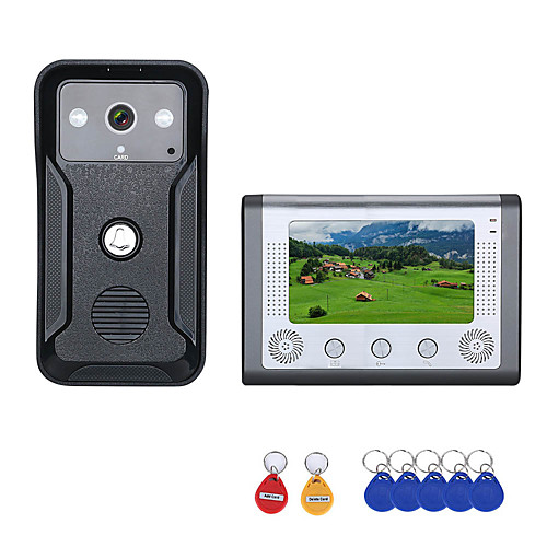 

7 Inch Color Video Intercom Door Phone RFID System with HD Doorbell 1000TVL Camera