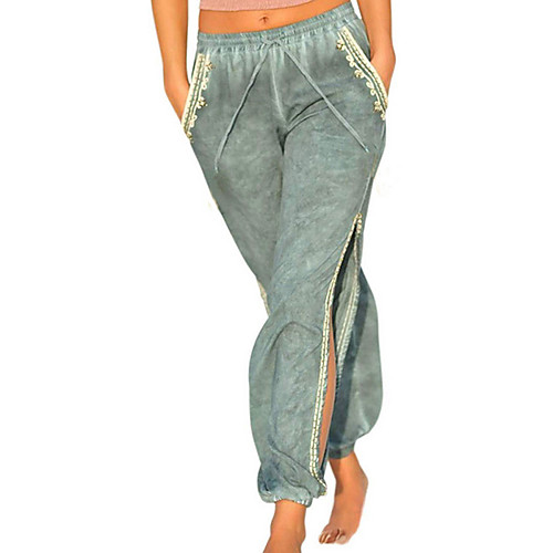 

Women's Basic Loose Chinos Pants - Solid Colored Wine Black Blue S / M / L