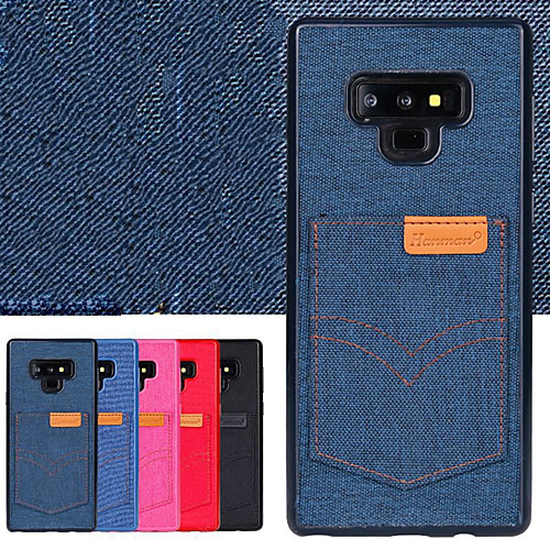 

Case For Samsung Galaxy S10/S10E/S10Plus/S9/S9Plus/Note10/Note10 Plus Card Holder / Shockproof Back Cover Solid Colored TPU / Canvas