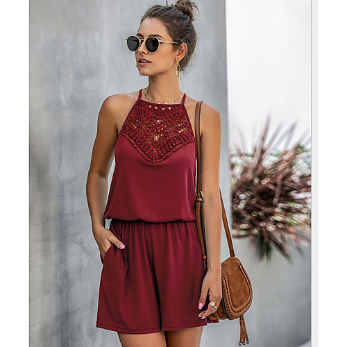 

2020 SUMMER Soild Halter Jumpsuit