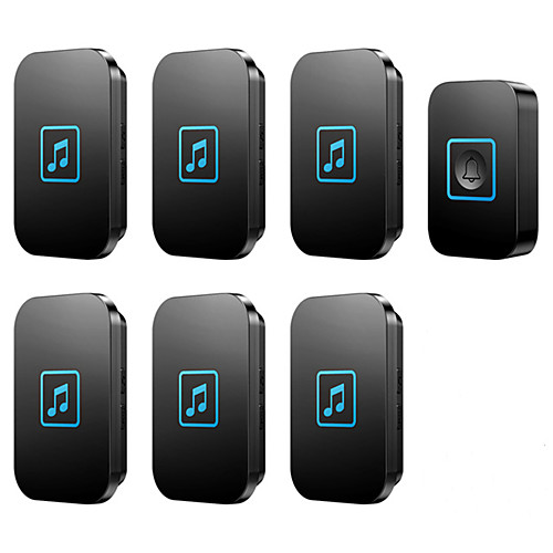 

CACAZI Welcome Wireless Doorbell Waterproof 1 Transmitter 6 Receivers Smart Cordless Bell Volume 0-110dB 60 Chimes US EU UK AU Plug