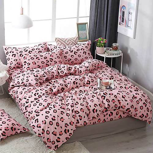 

Lovely Maiden Wind Leopard print pattern bedding four-piece quilt cover bed sheet sham dormitory single double