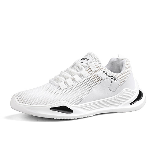 

Men's Fall Daily Outdoor Trainers / Athletic Shoes Running Shoes / Walking Shoes Mesh Breathable Non-slipping Shock Absorbing Black and White / Orange / Beige