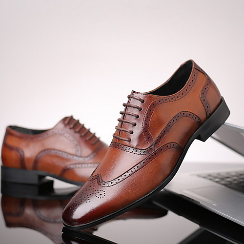 

Men's Spring & Summer Business Daily Oxfords PU Black / Yellow / Brown