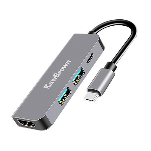 

KawBrown 4 In1 USB Hub High Speed With OTG Type C Hub USB3.0 Type-C PD Hub Thunderbolt 2 Thunderbolt 3