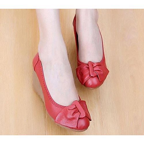 

Women's Sandals Wedge Sandals Summer Wedge Heel Closed Toe Daily PU Black / Red / Beige