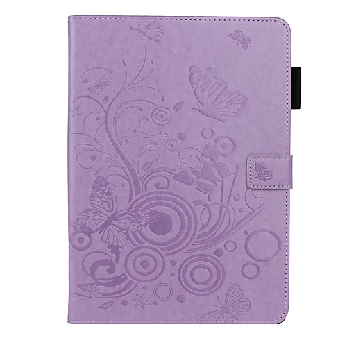 

Case For Apple iPad 10.2 /Pro 11 2020/Mini 3/2/1/4/5 Card Holder / with Stand / Embossed Full Body Cases Butterfly / Solid Colored PU Leather For iPad New Air 10.5 2019/iPad 4/3/2/2017/2018