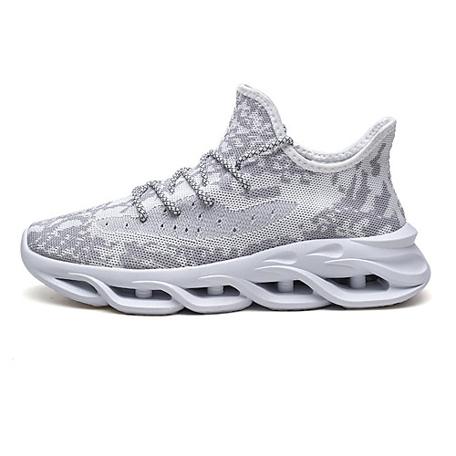 

Men's Fall Daily Outdoor Trainers / Athletic Shoes Running Shoes / Walking Shoes Tissage Volant Breathable Non-slipping Shock Absorbing Black / Khaki / Gray