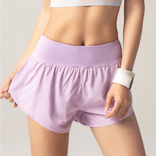 

Women's Running Shorts Yoga Shorts 2 in 1 Liner Shorts Bottoms Quick Dry Light Purple White Black Yoga Fitness Gym Workout Summer Sports Activewear Stretchy / Athletic