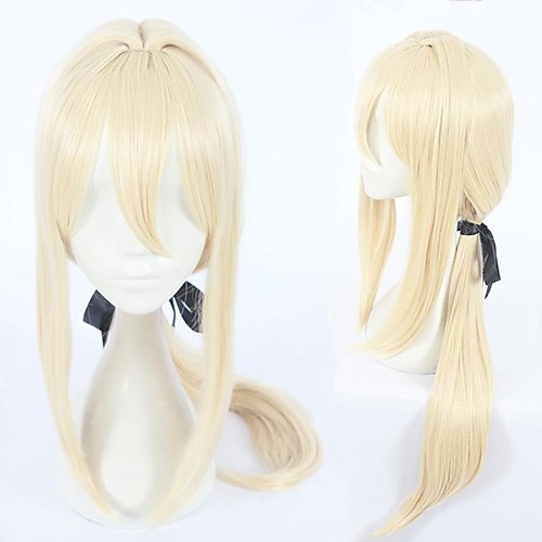 

Violet Evergarden Violet Evergarden Cosplay Wigs Women's With Ponytail 24 inch Heat Resistant Fiber kinky Straight Blonde Teen Adults' Anime Wig