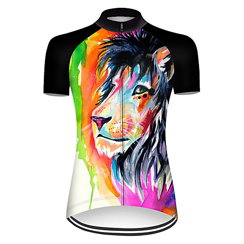 

21Grams Women's Short Sleeve Cycling Jersey Polyester Black / Green Gradient Animal Bike Jersey Top Mountain Bike MTB Road Bike Cycling Breathable Quick Dry Ultraviolet Resistant Sports Clothing