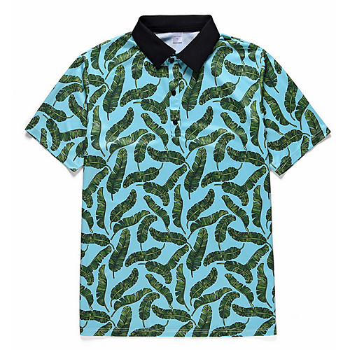 

Men's Geometric Shirt Daily Going out Green / Short Sleeve