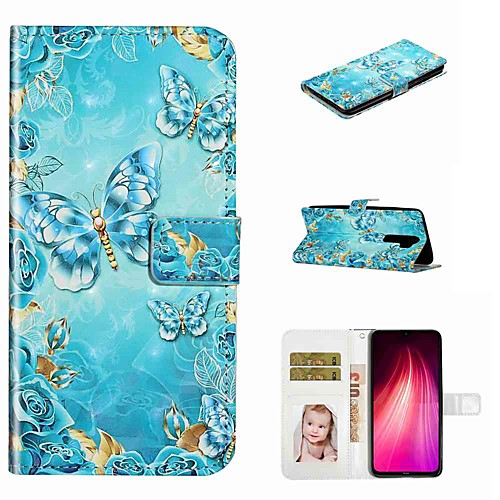 

Case For Xiaomi Xiaomi Redmi Note 8 / Xiaomi Redmi Note 8 Pro / Redmi K20 Pro Wallet / Card Holder / with Stand Full Body Cases Blue Butterfly PU Leather / TPU for Redmi Note 7 / Note 7 Pro / Redmi 7A