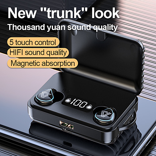 

LITBest A25 TWS True Wireless Earbuds Stereo Wireless Bluetooth 5.0 with Microphone Charging Box Sweatproof Mobile Power for Smartphones