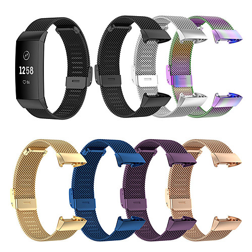 

Stainless Steel Watchband Watch Strap for Fitbit Charge 4 Sports Watch Replacement Wrist Strap Metal Mesh Bracelet Watch Band for Fitbit Charge 4 / Fitbit Charge 3