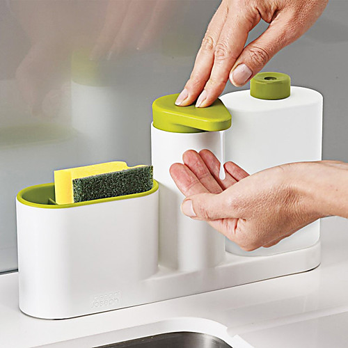 

Bathroom Sink Hand Sanitizer Soap Dispenser Kitchen Sink Detergent Dispenser Stand With Sponge Storage Bathroom Organizer