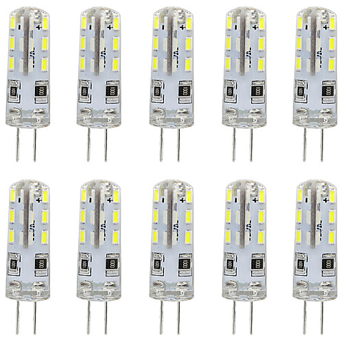 

10pcs G4 LED Bulb Bi-Pin Base Lampe Spot 3014 SMD 24 LEDs 20W Halogen Bulb Equivalent 1.5W Pour Maison 360 Degree White Warm White