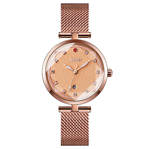 

SKMEI Ladies Quartz Watches Minimalist Fashion Black Blue Rose Gold Stainless Steel Chinese Quartz Rose Gold White Black Water Resistant / Waterproof Calendar / date / day New Design 30 m 1 pc Analog