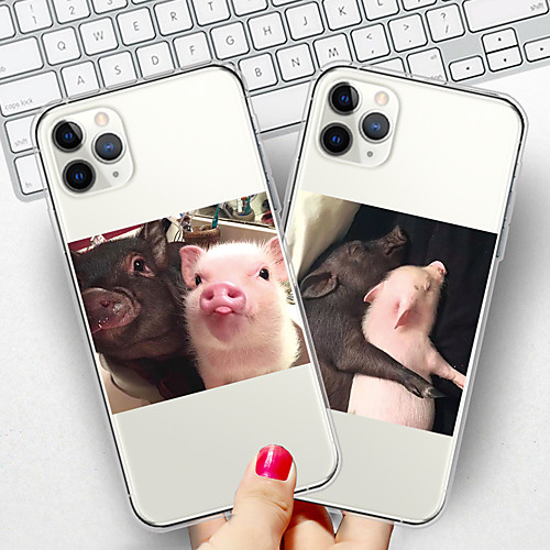 

Case For Apple iPhone 11/11 Pro/11 Pro Max/XS/XR/XS Max/8 Plus/7 Plus/6S Plus/8/7/6/6s/SE/5/5S Transparent Pattern Back Cover Lovers pig Soft TPU