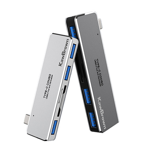 

KawBrown USB 3.1 Hub USB 3.0 TF/SD Card Read 5-in-1 Multi-Function Converter For MacBook And Thunderbolt 3 Series Notebooks
