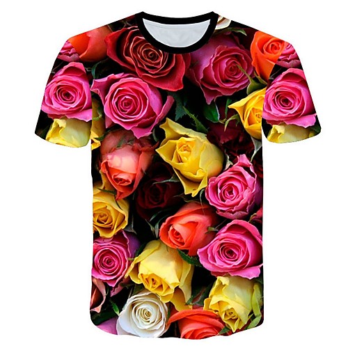 

Men's Floral Graphic T-shirt Daily Blue / Purple / Red / Yellow / Beige / Gray