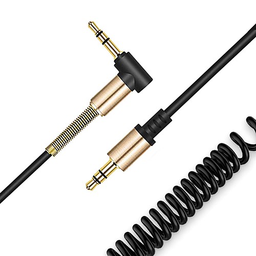 

Rovtop 3.5mm Audio Cable Stretchable Male to Male AUX Cable Headphone Beats Speaker For MP3 MP4 iPhone Car Spring Audio Cable Z2