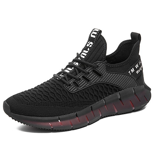 

Men's Spring / Fall Daily Outdoor Trainers / Athletic Shoes Running Shoes / Walking Shoes Tissage Volant Breathable Non-slipping Shock Absorbing White / Black