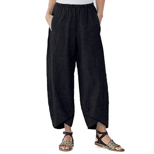 

Women's Punk & Gothic Loose Wide Leg Pants - Solid Colored Wine Black Khaki S / M / L