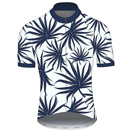 

21Grams Men's Short Sleeve Cycling Jersey Summer Spandex Polyester Blue White Solid Color American / USA Bike Jersey Top Mountain Bike MTB Road Bike Cycling UV Resistant Quick Dry Breathable Sports