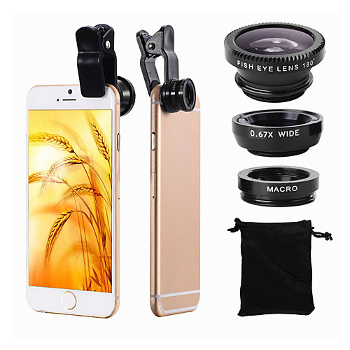 

Mobile Phone Lens Fish-Eye Lens / Wide-Angle Lens / Macro Lens Acrylic / Plastic 10X Macro 25 mm 0.02 m 180 ° Cool