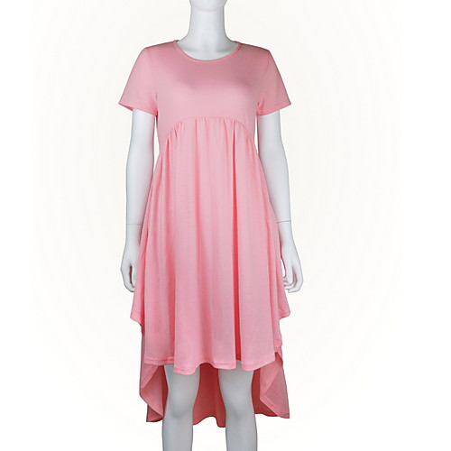 

Women's Shift Dress - Short Sleeves Solid Color Summer Casual Elegant 2020 Wine Yellow Blushing Pink Army Green Gray S M L XL XXL