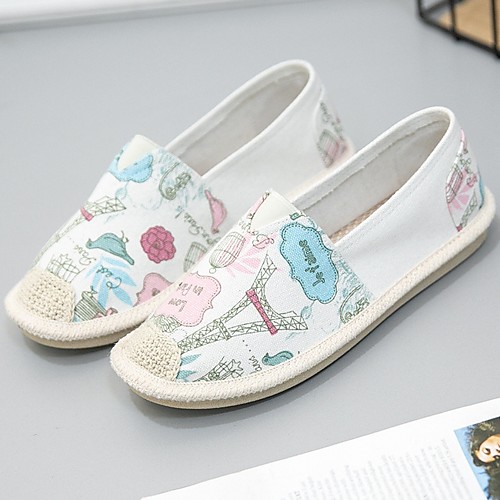 

Women's Loafers & Slip-Ons Summer Flat Heel Round Toe Daily Canvas Pink / Royal Blue