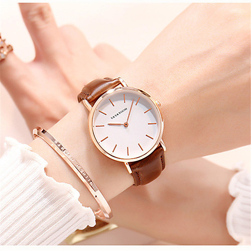 

Women's Quartz Watches Luxury Fashion Genuine Leather Chinese Quartz Black Brown Water Resistant / Waterproof 30 m 1 pc Analog One Year Battery Life