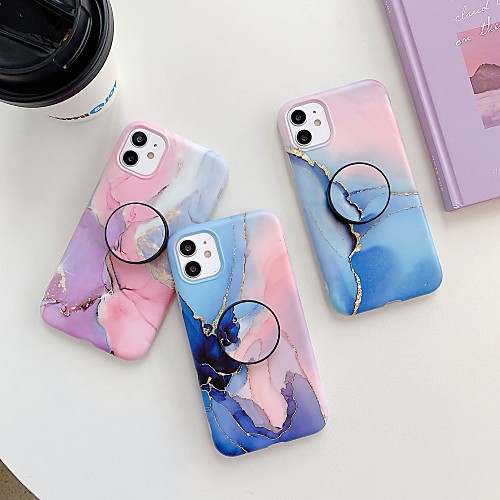 

Case for Apple scene map iPhone 11 11 Pro 11 Pro Max X XS XR XS Max 8 Colorful marble pattern fine matte TPU material IMD process folding bracket all-inclusive mobile phone case LX