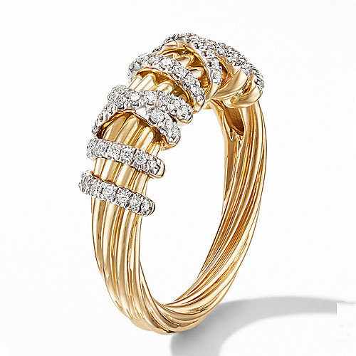 

Women's Ring Belle Ring AAA Cubic Zirconia 1pc Gold Gold Plated Alloy Irregular Statement Luxury Party Evening Gift Jewelry Geometrical Wearable