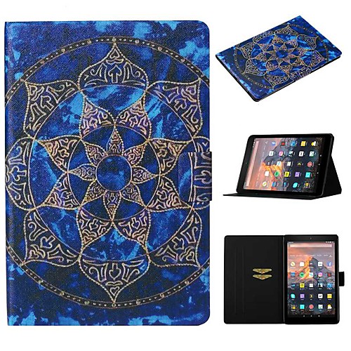 

Case For Amazon Kindle Paperwhite 2/3/4 / Amazon HD8(2016) Card Holder / with Stand / Pattern Full Body Cases Flower PU Leather For kindle fire HD 10 2015 2017
