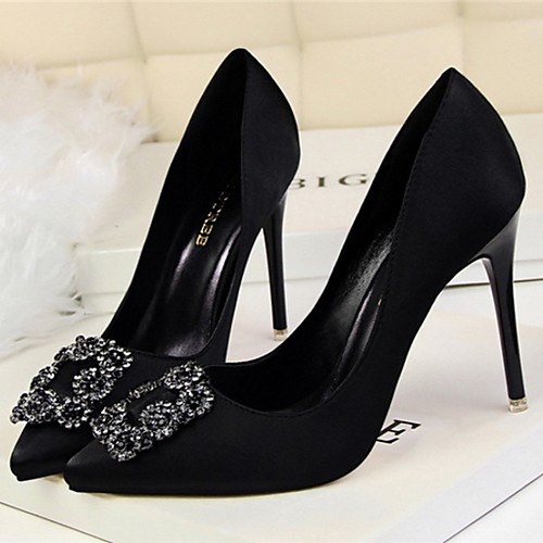 

Women's Heels Summer Stiletto Heel Pointed Toe Wedding PU Black / Red / Pink