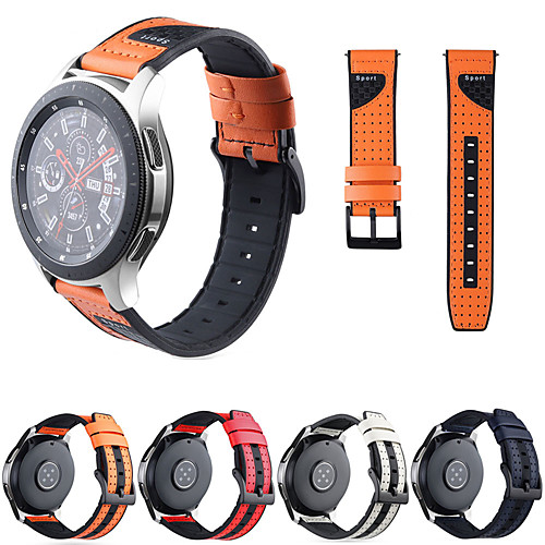 

Watch Band for Gear S3 Frontier / Gear S3 Classic / Gear S3 Classic LTE Samsung Galaxy Sport Band / Classic Buckle Silicone / Genuine Leather Wrist Strap