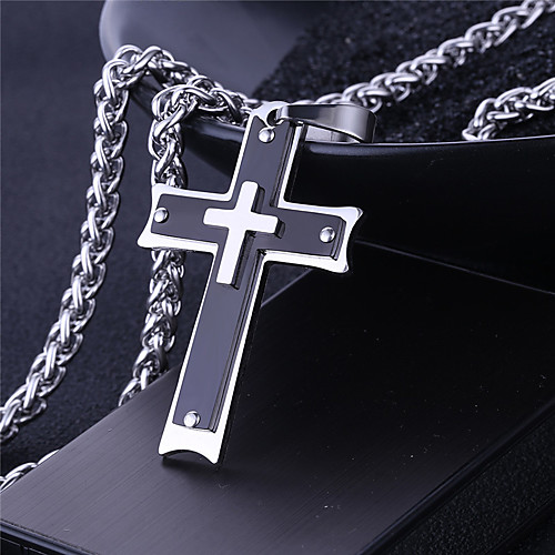 

Men's Necklace Crossover Artistic Classic Titanium Steel Black 55 cm Necklace Jewelry 1pc For Anniversary Street Festival