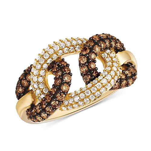 

Women's Ring Belle Ring AAA Cubic Zirconia 1pc Yellow Copper Alloy Irregular Statement Luxury Party Evening Gift Jewelry Geometrical Wearable