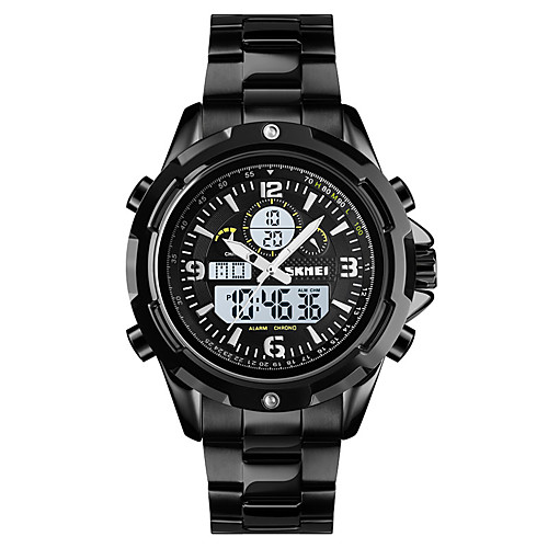 

SKMEI Men's Military Watch Digital Modern Style Sporty Stainless Steel Black / Silver 30 m Calendar / date / day Chronograph Alarm Clock Analog - Digital Outdoor Fashion - Silver Black Black / White