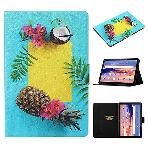 

Case For Huawei Mediapad T5 10 Card Holder / with Stand / Flip Full Body Cases Food PU Leather For Huawei Mediapad T3 10