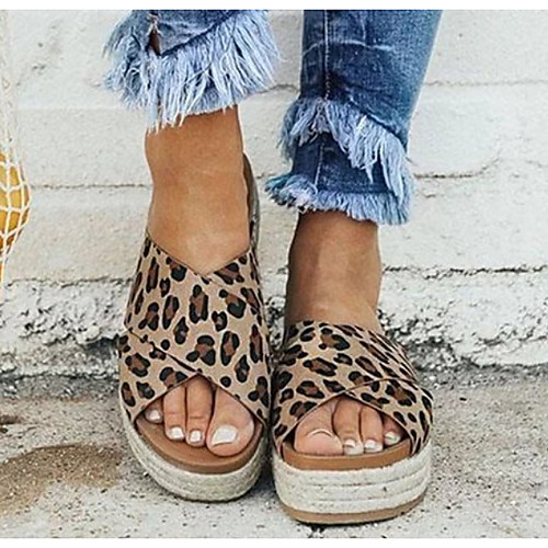 

Women's Sandals Summer Creepers Round Toe Daily PU Dark Brown / White / Black
