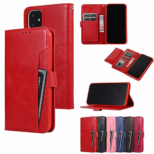 

Case For Apple iPhone 11 / iPhone 11 Pro / iPhone 11 Pro Max Card Holder / Shockproof / Dustproof Back Cover Solid Colored PU Leather / TPU