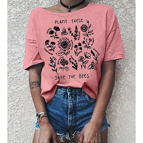 

Women's Geometric T-shirt Daily Yellow / Blushing Pink / Green / Light Blue