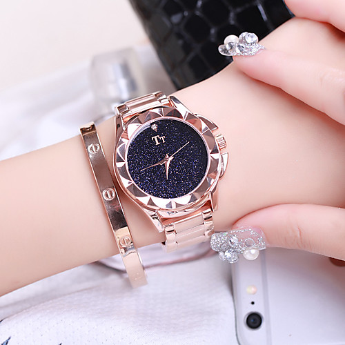 

Women's Steel Band Watches Luxury Fashion Stainless Steel Japanese Quartz Rose Gold White / Black GoldenBlack Water Resistant / Waterproof 30 m 1 pc Analog One Year Battery Life